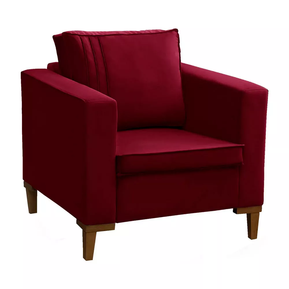 Image 0 of 5 of Poltrona Decorativa Riviera Veludo Vermelho - Speciale Home
