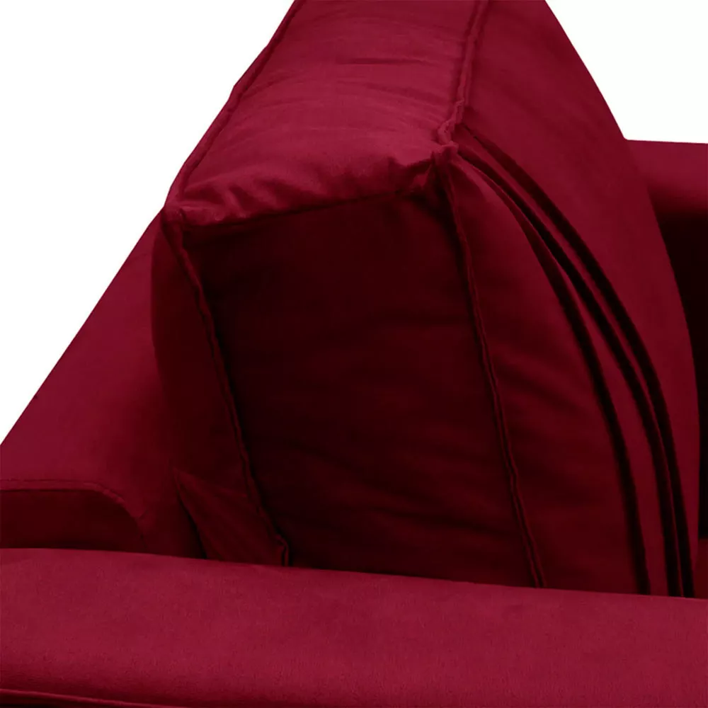 Image 2 of 5 of Poltrona Decorativa Riviera Veludo Vermelho - Speciale Home