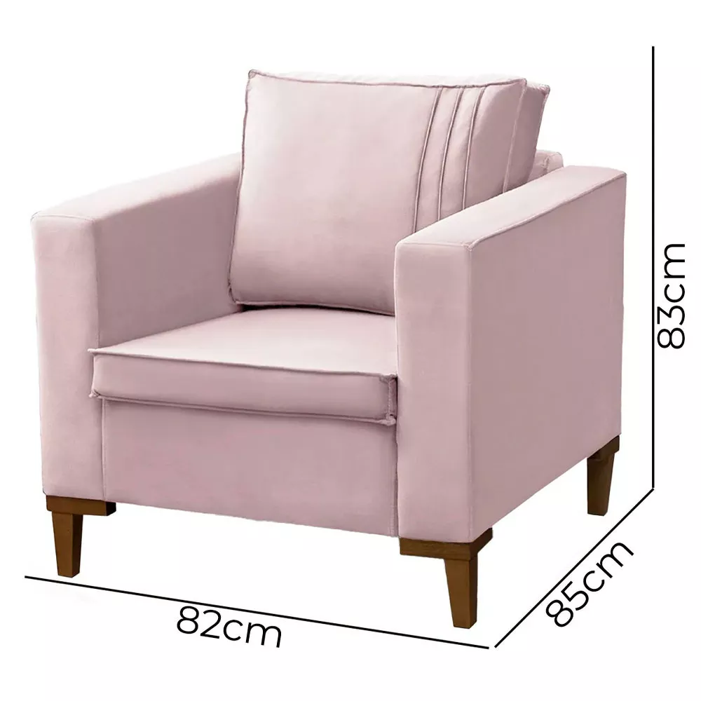 Image 2 of 7 of Kit 2 Poltronas Decorativa Riviera Veludo Rose - Speciale Home