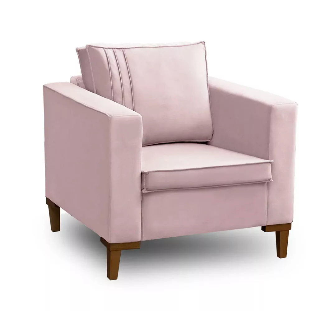 Image 3 of 7 of Kit 2 Poltronas Decorativa Riviera Veludo Rose - Speciale Home