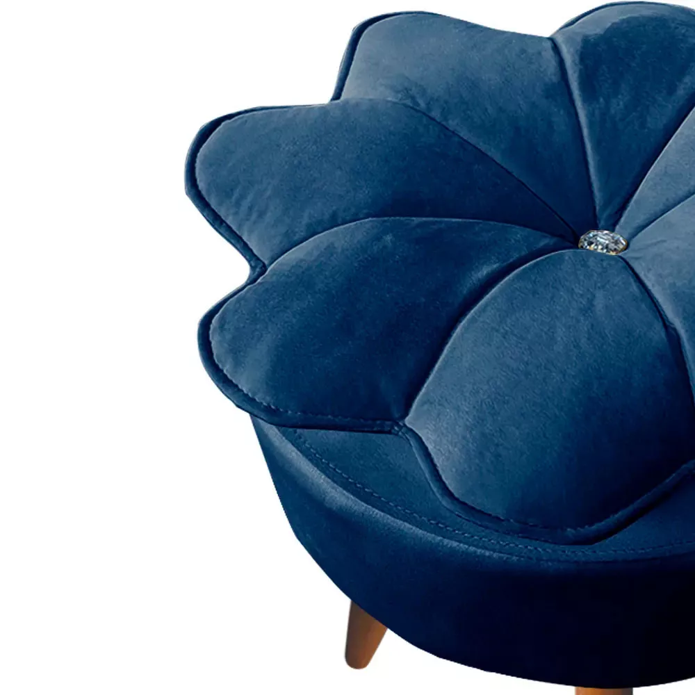 Image 3 of 6 of Puff Decorativo Floratta Veludo Azul- Speciale Home