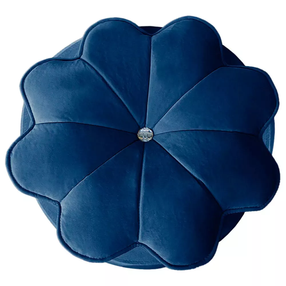 Image 5 of 6 of Puff Decorativo Floratta Veludo Azul- Speciale Home