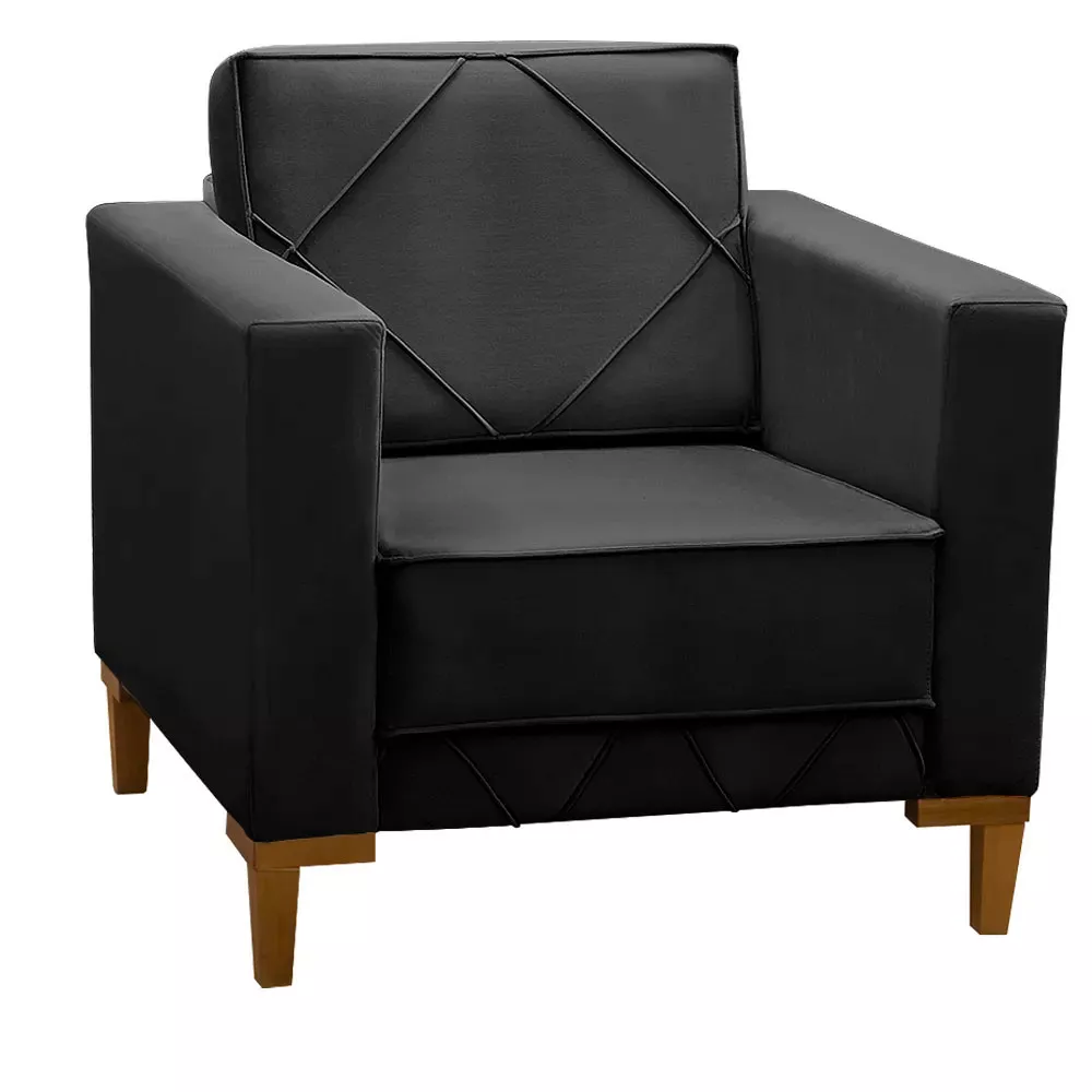 Image 0 of 6 of Poltrona Decorativa Sarah Veludo Preto - Speciale Home