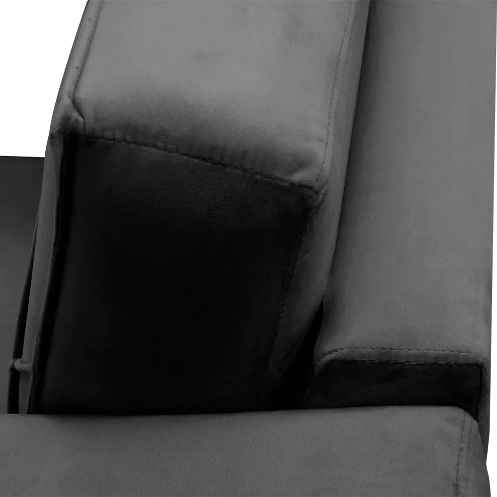 Image 5 of 6 of Poltrona Decorativa Sarah Veludo Preto - Speciale Home