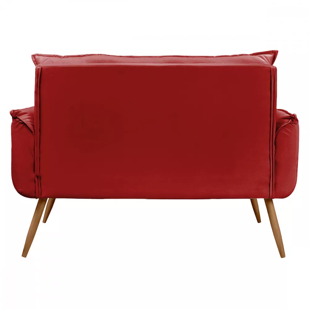 Image 4 of 5 of Sofá Namoradeira 2 Lugares Opala Veludo Vermelho - Speciale Home