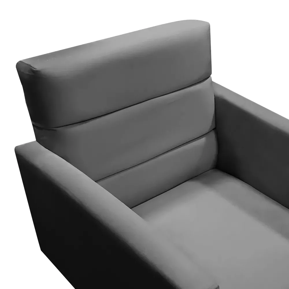 Image 5 of 9 of Kit 2 Poltronas Decorativas Nina + Puff Veludo Cinza - Speciale Home
