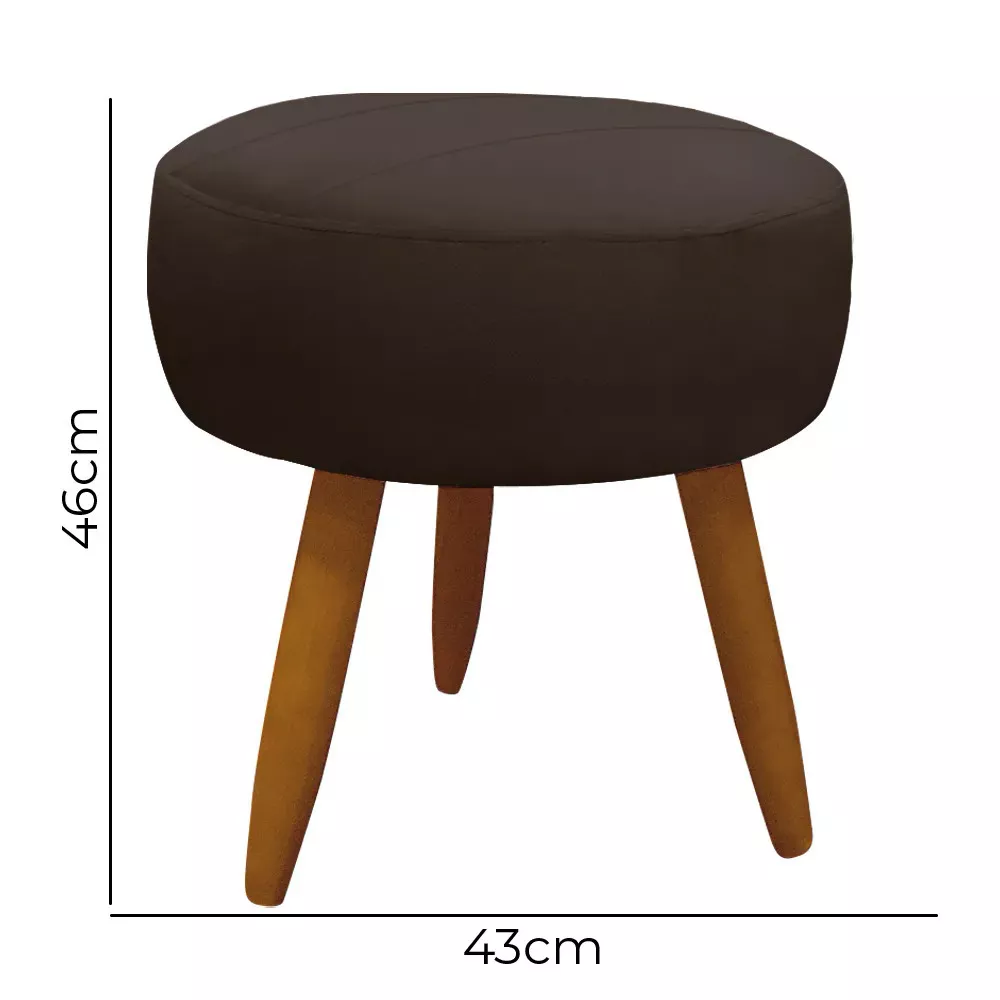 Image 3 of 9 of Kit 2 Poltronas Decorativas Nina + Puff Veludo Marrom - Speciale Home