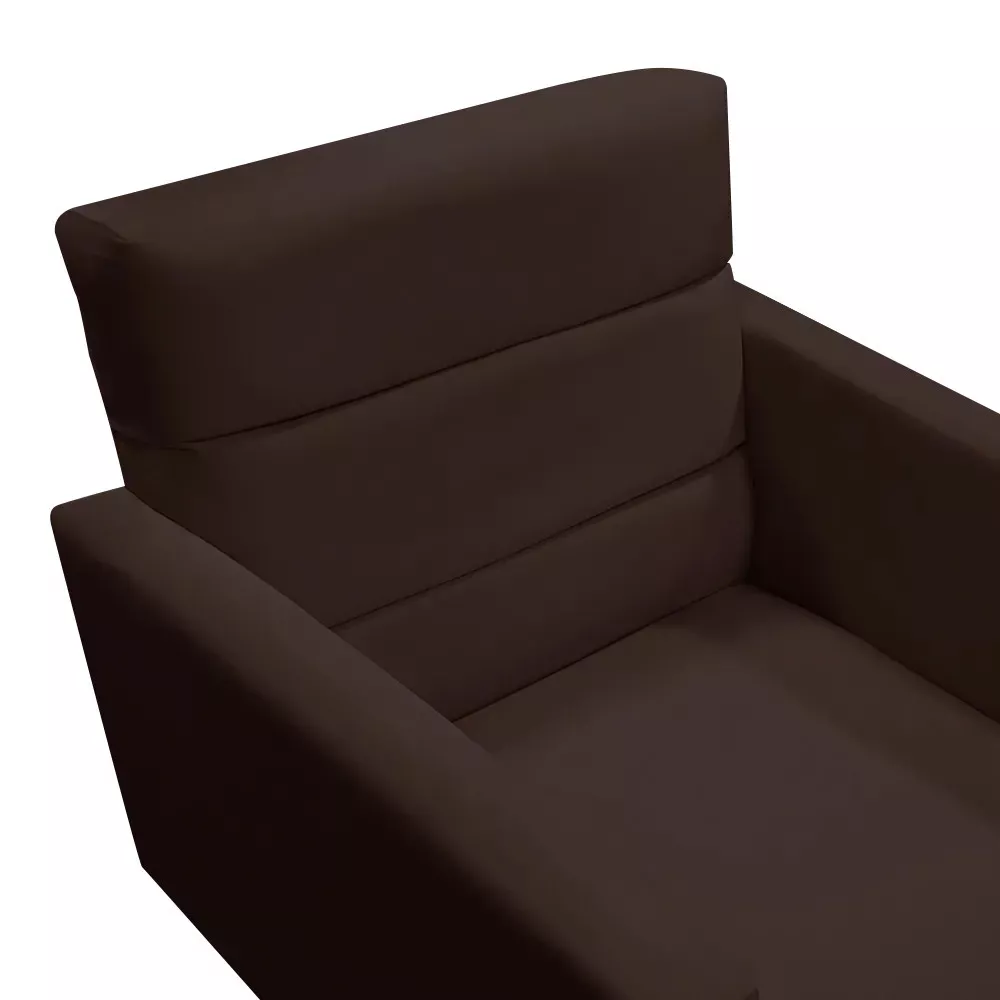 Image 5 of 9 of Kit 2 Poltronas Decorativas Nina + Puff Veludo Marrom - Speciale Home