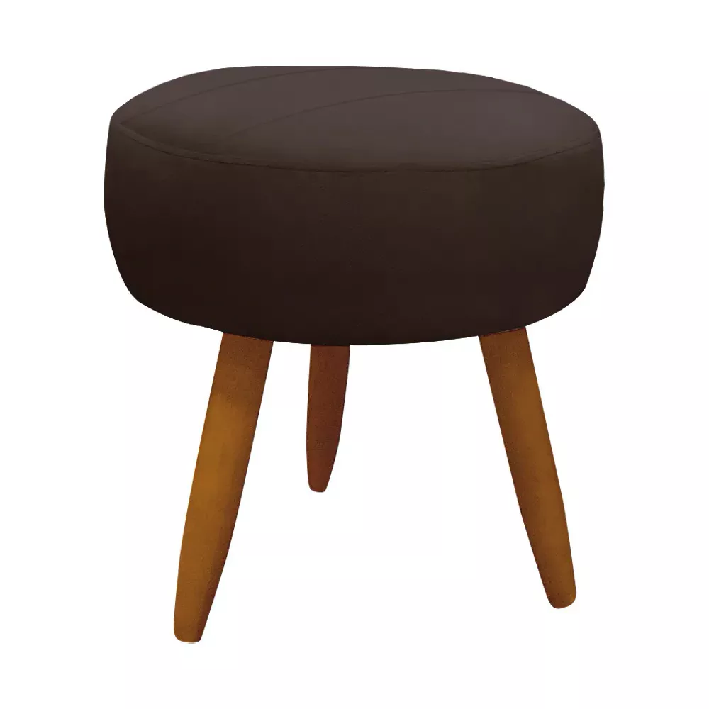 Image 6 of 9 of Kit 2 Poltronas Decorativas Nina + Puff Veludo Marrom - Speciale Home