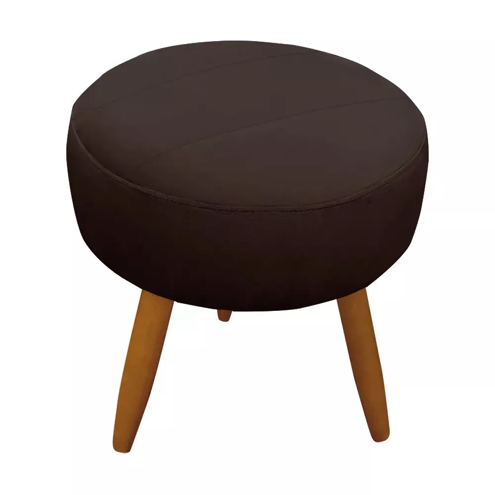 Image 7 of 9 of Kit 2 Poltronas Decorativas Nina + Puff Veludo Marrom - Speciale Home