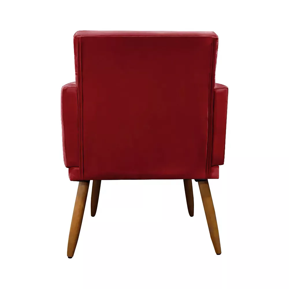 Image 4 of 9 of Kit 2 Poltronas Decorativas Nina + Puff Veludo Vermelho - Speciale Home