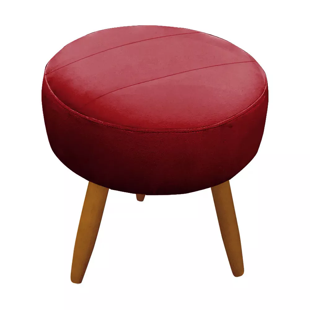 Image 6 of 9 of Kit 2 Poltronas Decorativas Nina + Puff Veludo Vermelho - Speciale Home
