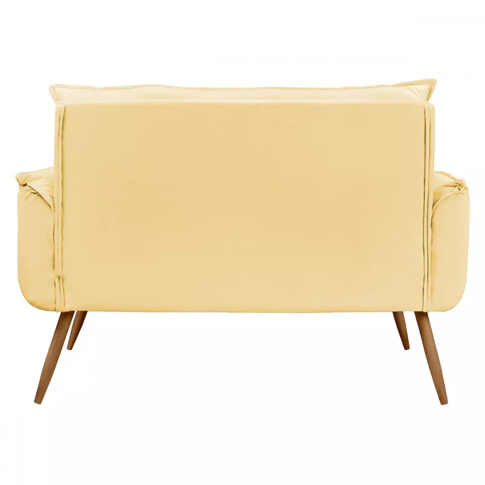 Image 4 of 5 of Sofá Namoradeira 2 Lugares Opala Veludo Amarelo - Speciale Home
