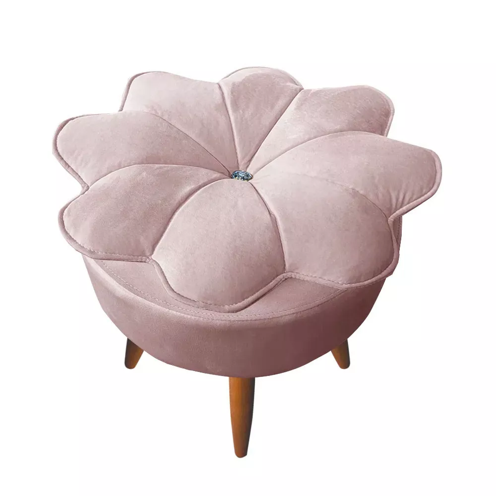 Image 0 of 6 of Puff Decorativo Floratta Veludo Rose - Speciale Home