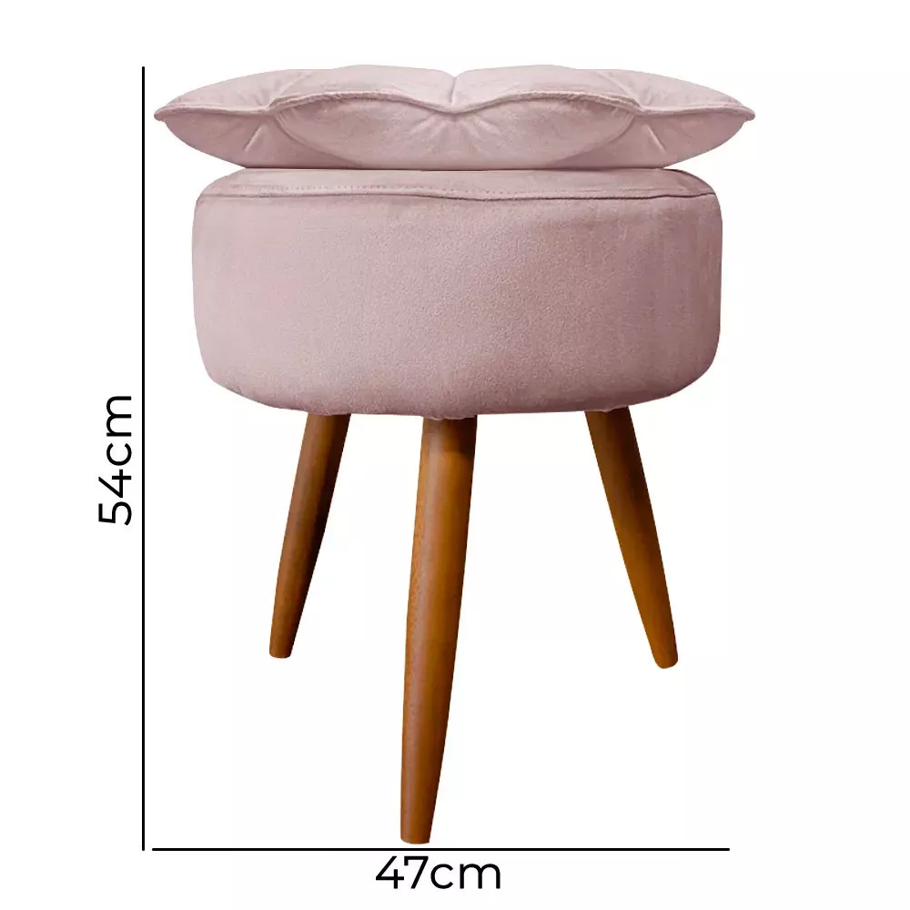 Image 2 of 6 of Puff Decorativo Floratta Veludo Rose - Speciale Home
