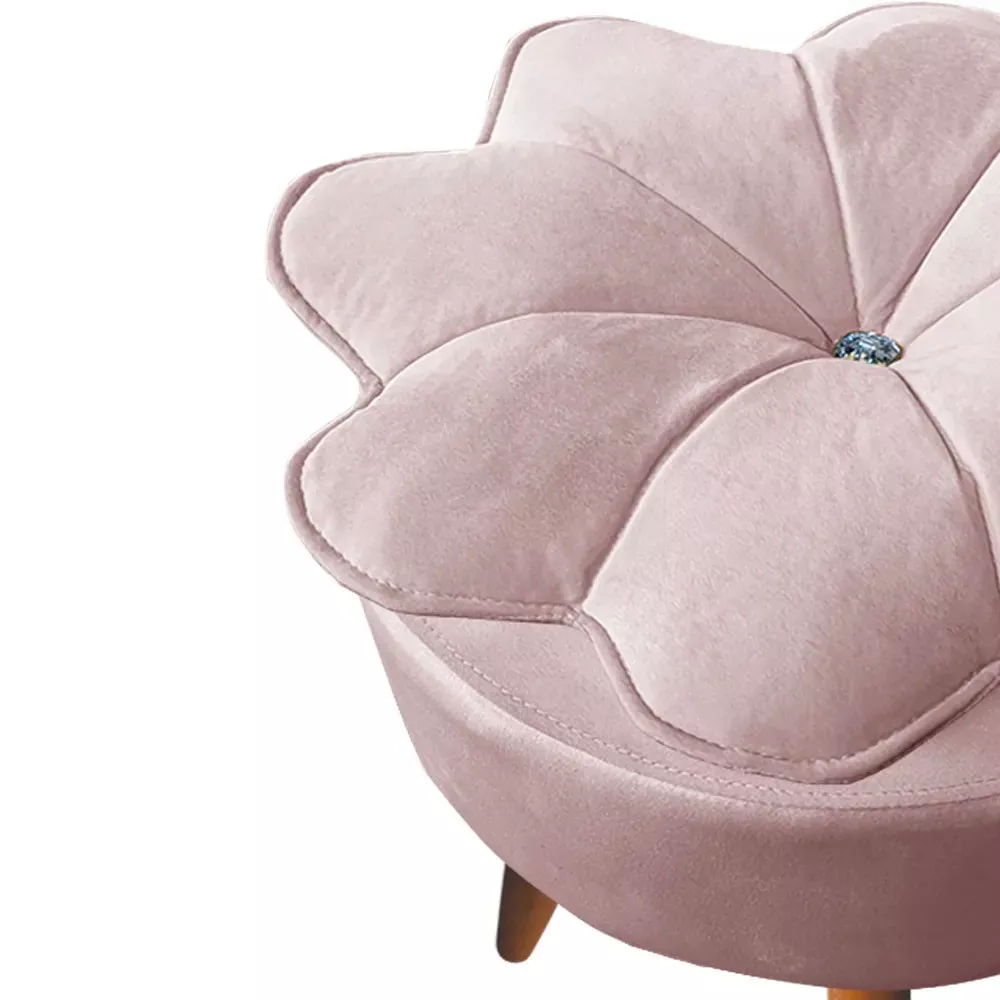 Image 3 of 6 of Puff Decorativo Floratta Veludo Rose - Speciale Home
