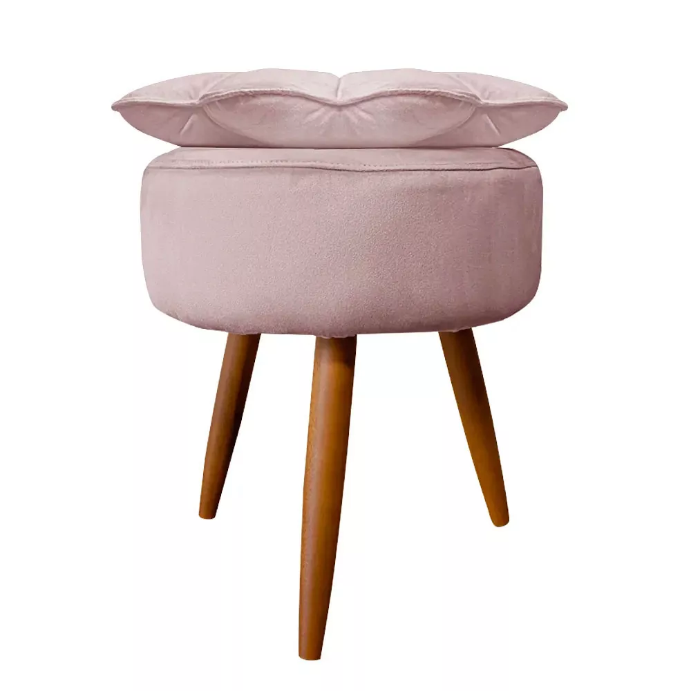 Image 4 of 6 of Puff Decorativo Floratta Veludo Rose - Speciale Home