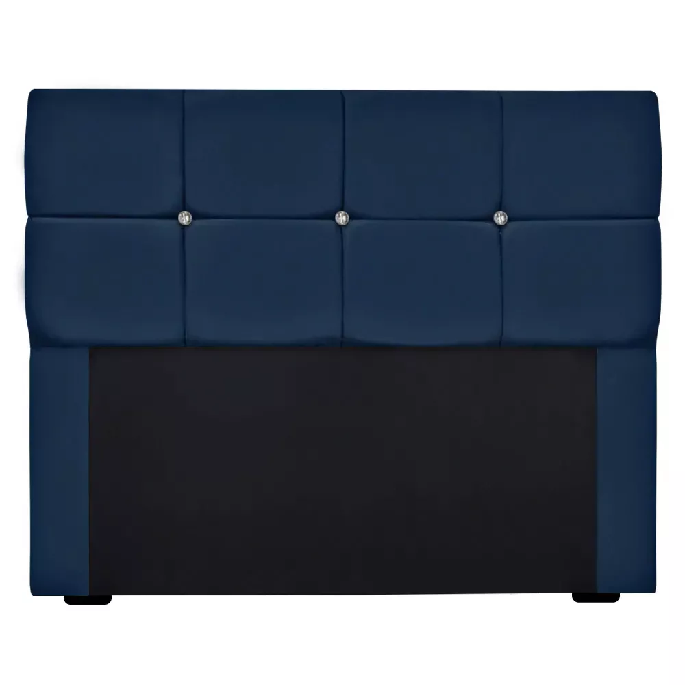 Image 4 of 10 of Conjunto Cabeceira Mila + Calçadeira Munique 1,40 Veludo Azul - Speciale Home