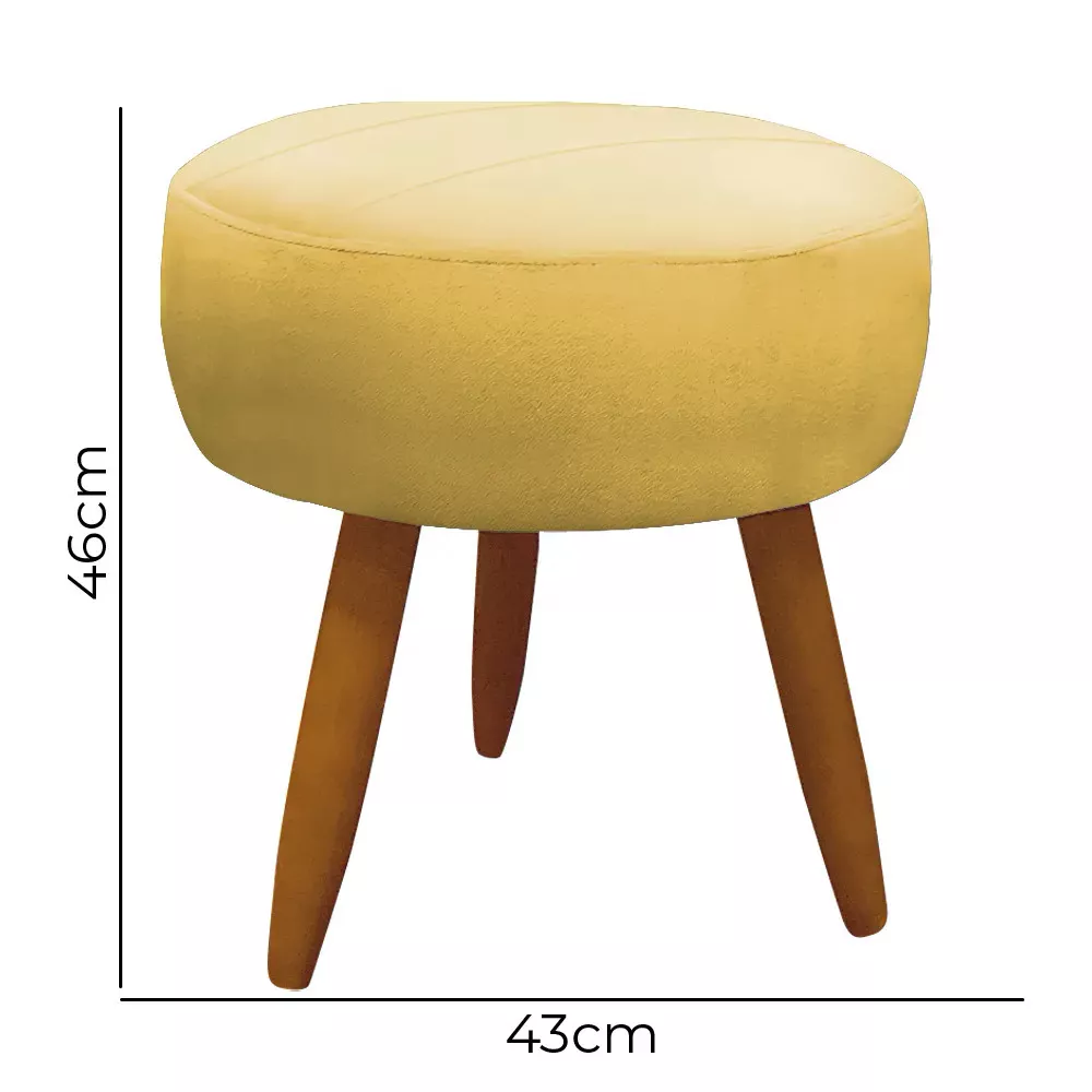 Image 3 of 9 of Kit 2 Poltronas Decorativas Nina + Puff Veludo Amarelo - Speciale Home