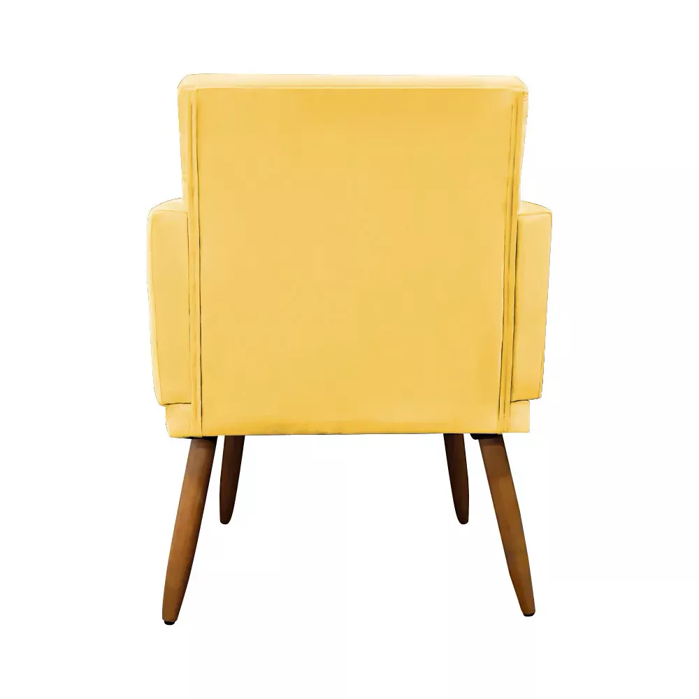 Image 4 of 9 of Kit 2 Poltronas Decorativas Nina + Puff Veludo Amarelo - Speciale Home