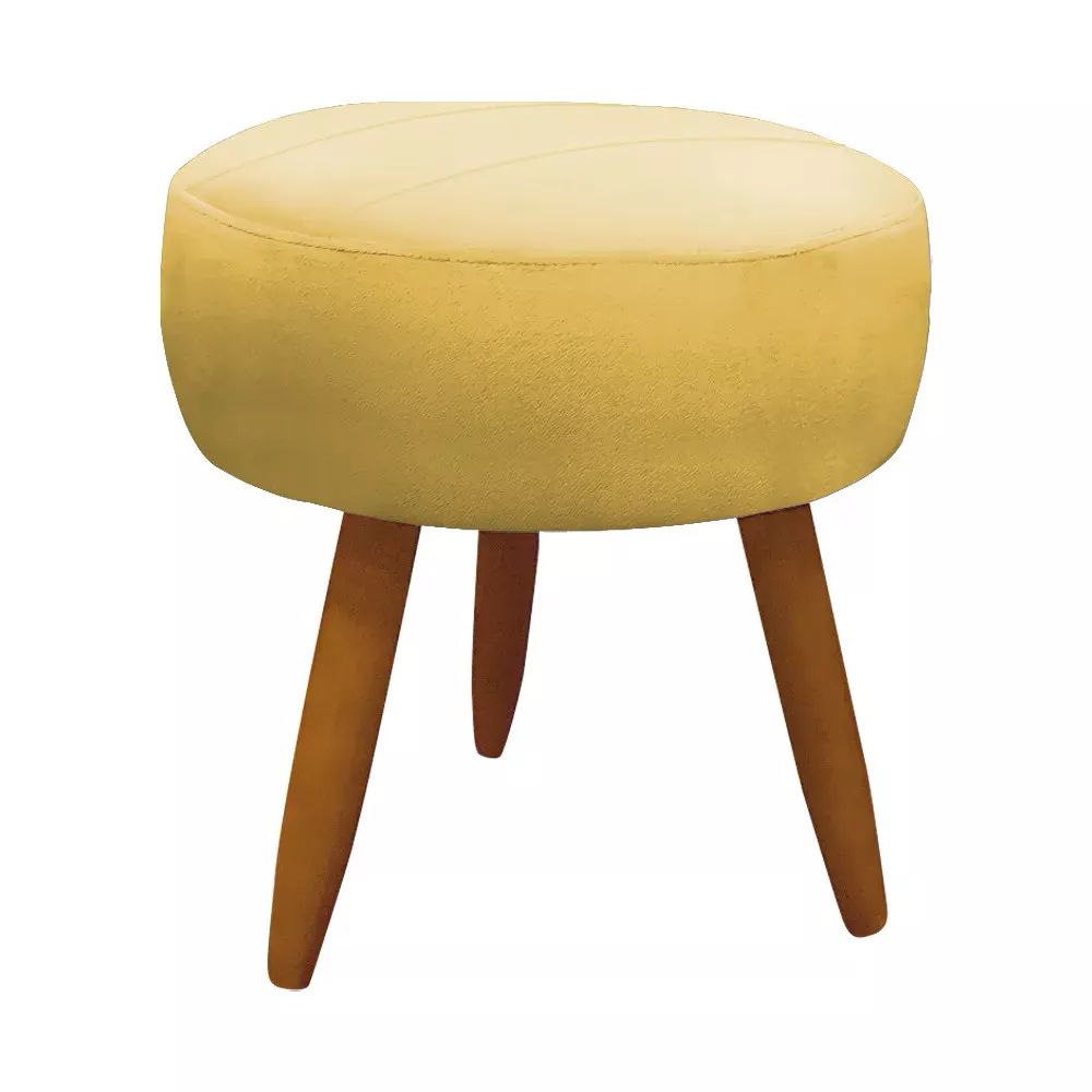 Image 6 of 9 of Kit 2 Poltronas Decorativas Nina + Puff Veludo Amarelo - Speciale Home