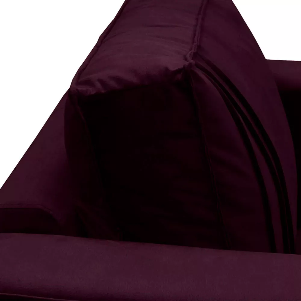 Image 4 of 7 of Kit 2 Poltronas Decorativa Riviera Veludo Roxo - Speciale Home