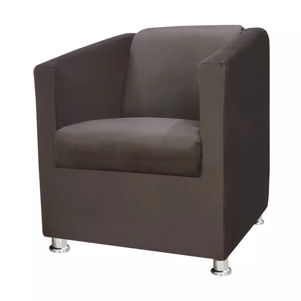 Image 0 of 7 of Poltrona Decorativa Gabi para Recepção Sala e Quarto Suede Marrom Castor - Speciale Home