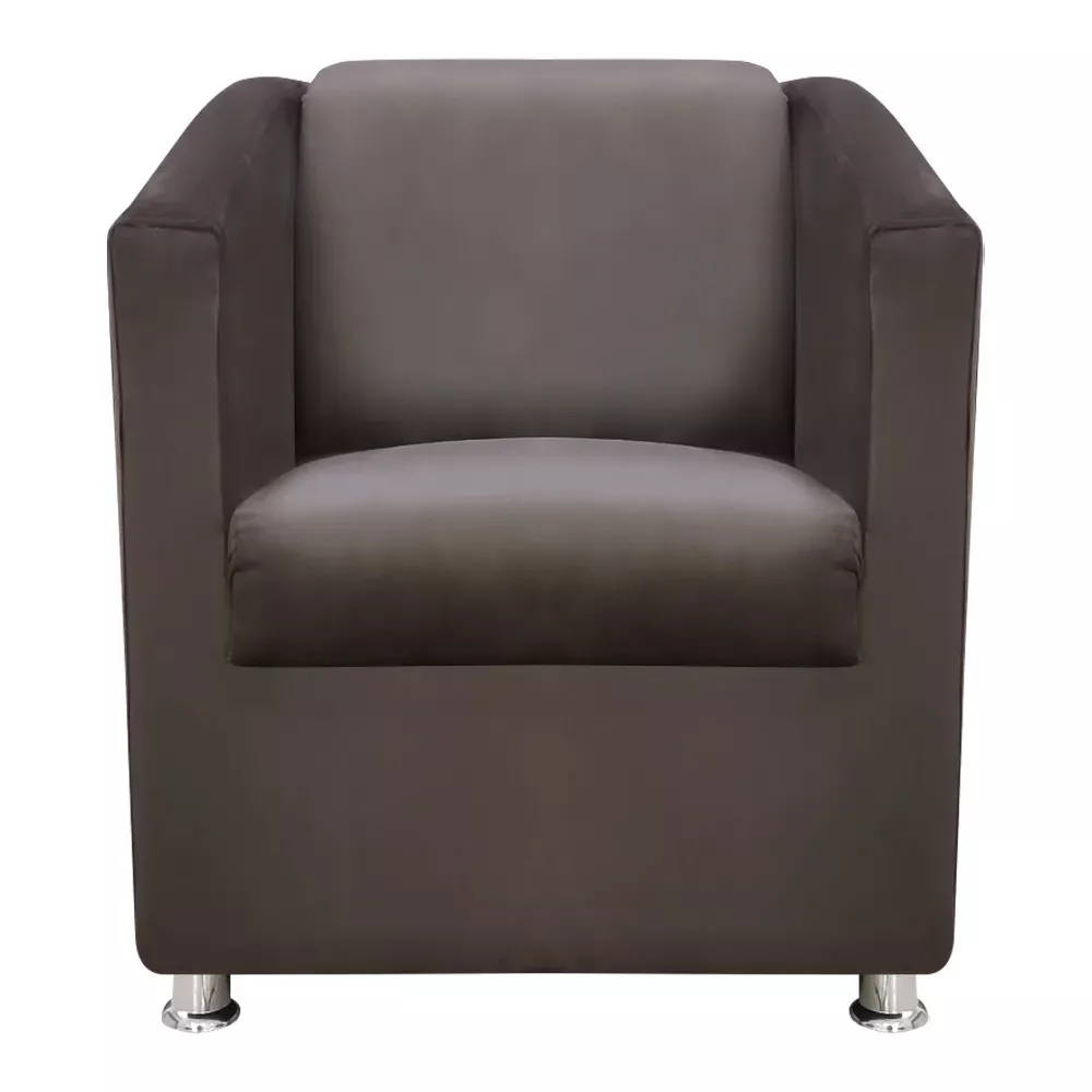 Image 5 of 7 of Poltrona Decorativa Gabi para Recepção Sala e Quarto Suede Marrom Castor - Speciale Home