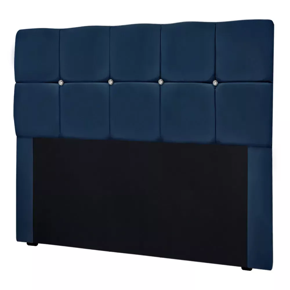 Image 4 of 10 of Conjunto Cabeceira Mila + Calçadeira Munique 1,60 Veludo Azul - Speciale Home