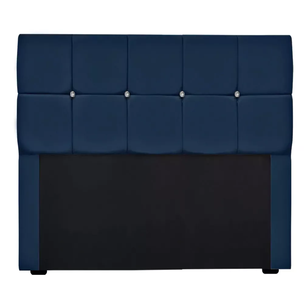 Image 9 of 10 of Conjunto Cabeceira Mila + Calçadeira Munique 1,60 Veludo Azul - Speciale Home