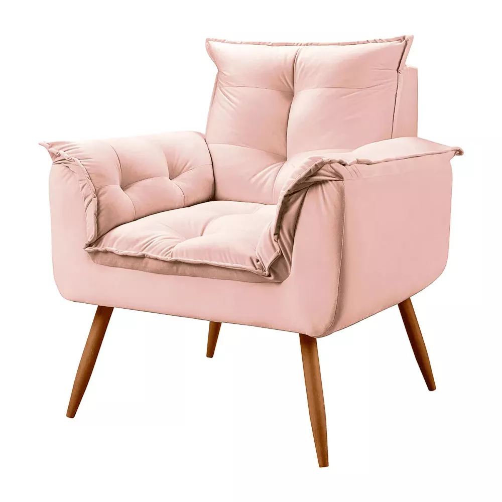 Image 0 of 7 of Poltrona Decorativa Opala Veludo Rose - Speciale Home