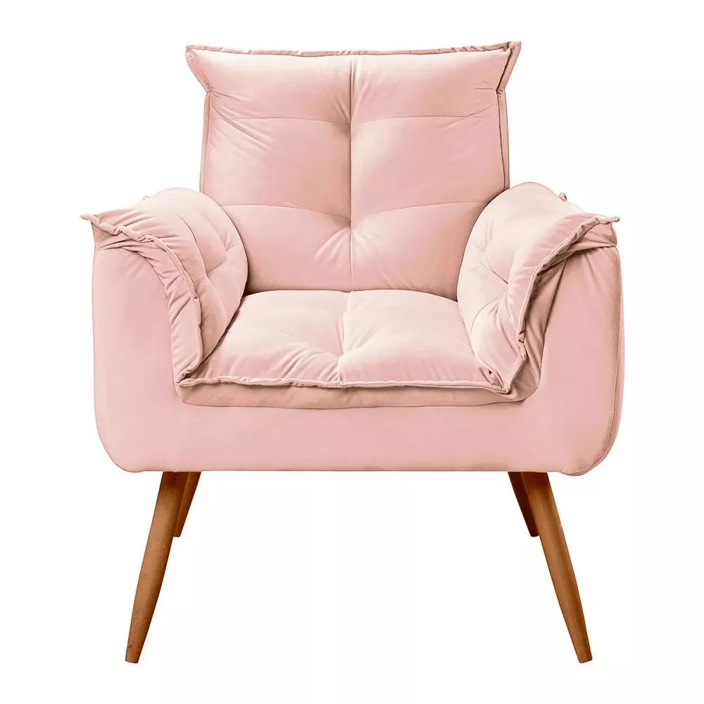 Image 3 of 7 of Poltrona Decorativa Opala Veludo Rose - Speciale Home