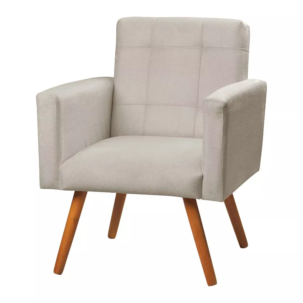 Image 1 of 6 of Conjunto de 2 Poltronas Decorativas Sabrina Veludo Bege Marfim - Speciale Home