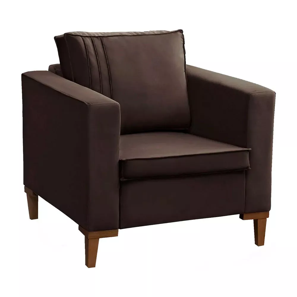 Image 3 of 7 of Kit 2 Poltronas Decorativa Riviera Veludo Marrom Chocolate - Speciale Home