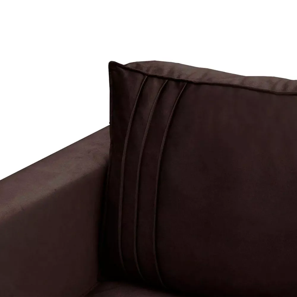 Image 5 of 7 of Kit 2 Poltronas Decorativa Riviera Veludo Marrom Chocolate - Speciale Home