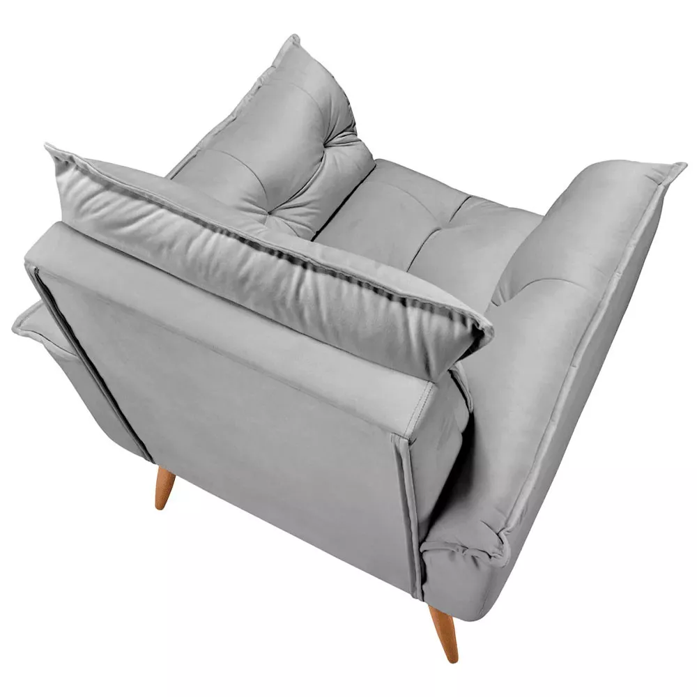 Image 4 of 7 of Conjunto de 2 Poltronas Opala Veludo Cinza Chumbo - Speciale Home