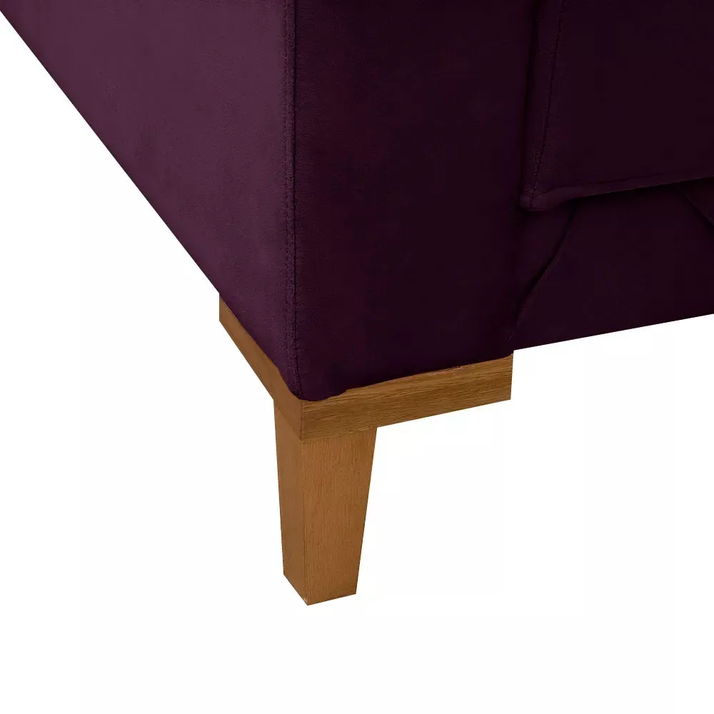 Image 3 of 6 of Poltrona Decorativa Sarah Veludo Roxa - Speciale Home