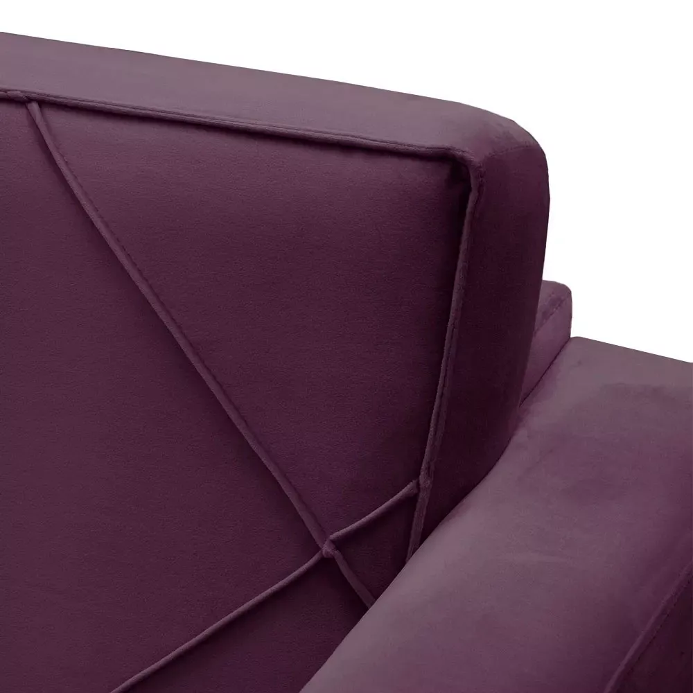 Image 4 of 6 of Poltrona Decorativa Sarah Veludo Roxa - Speciale Home