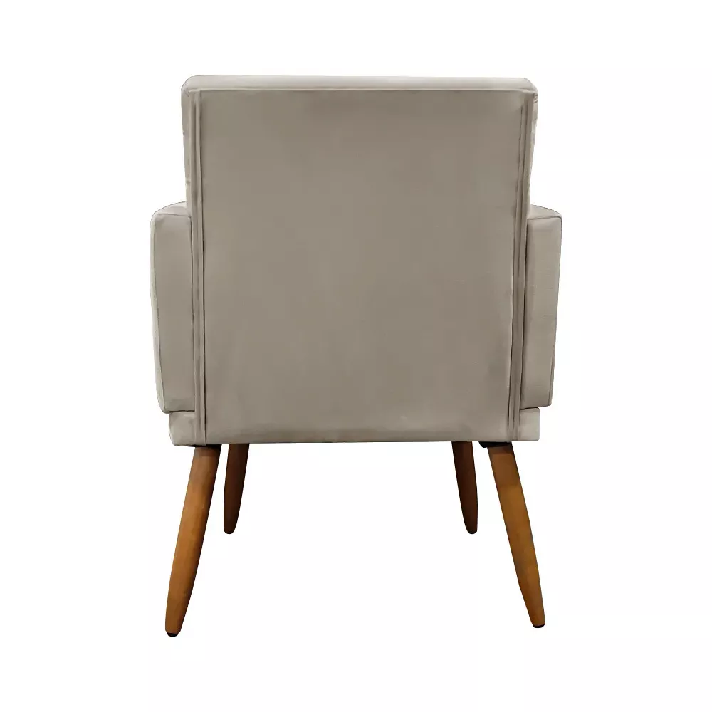 Image 4 of 9 of Kit 2 Poltronas Decorativas Nina + Puff Veludo Bege - Speciale Home