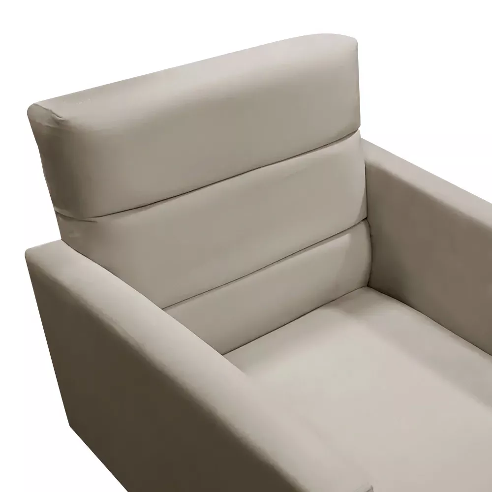 Image 8 of 9 of Kit 2 Poltronas Decorativas Nina + Puff Veludo Bege - Speciale Home