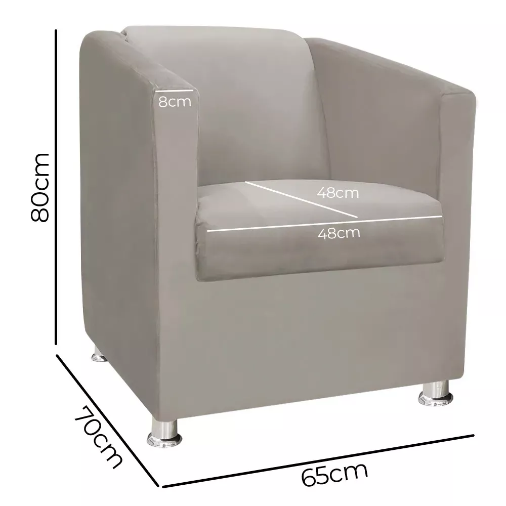 Image 2 of 7 of Poltrona Decorativa Gabi para Recepção Sala e Quarto Veludo Bege - Speciale Home