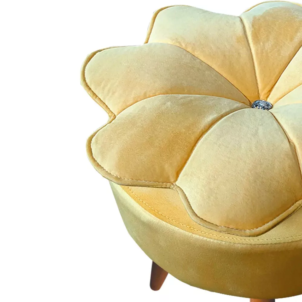 Image 3 of 6 of Puff Decorativo Floratta Veludo Amarelo - Speciale Home