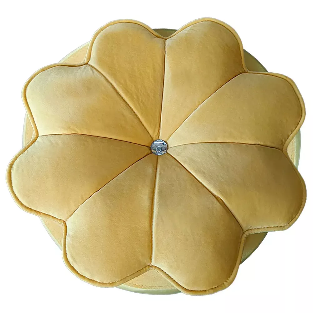 Image 5 of 6 of Puff Decorativo Floratta Veludo Amarelo - Speciale Home