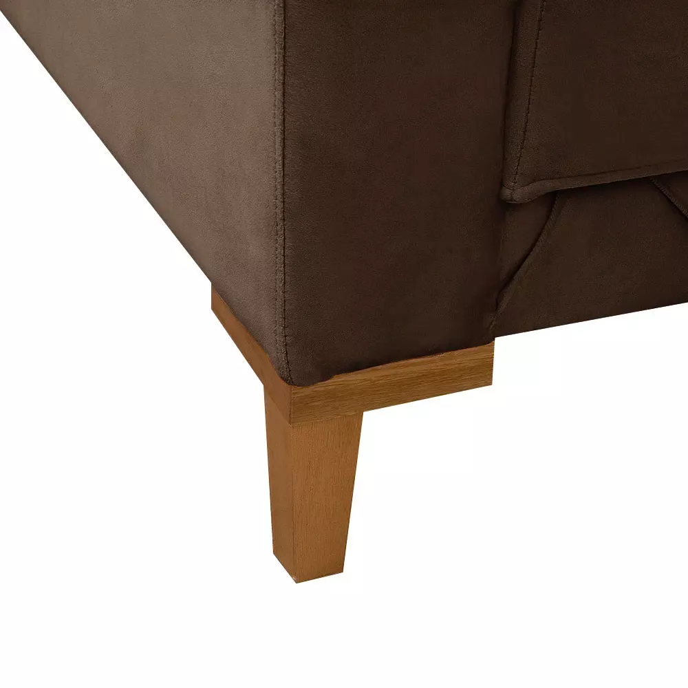 Image 3 of 6 of Poltrona Decorativa Sarah Veludo Marrom Chocolate - Speciale Home