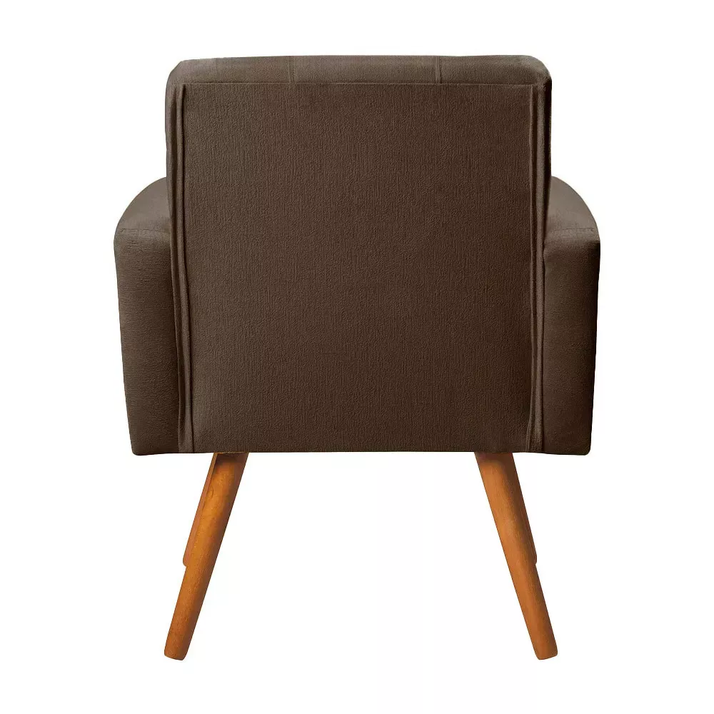 Image 5 of 7 of Poltrona Decorativa Sabrina Veludo Marrom Chocolate - Speciale Home