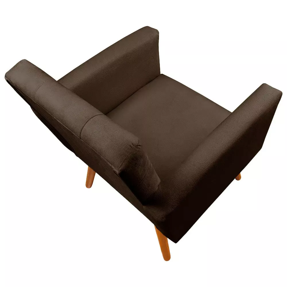 Image 6 of 7 of Poltrona Decorativa Sabrina Veludo Marrom Chocolate - Speciale Home