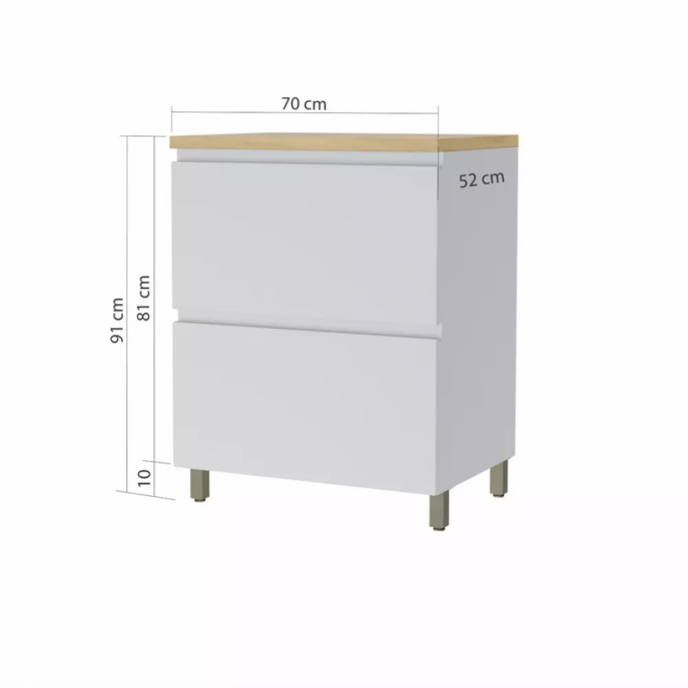Image 1 of 3 of Balcao 1 Porta Basculante 1 Gaveta Nesher Rainha 70cm 100 Mdf
