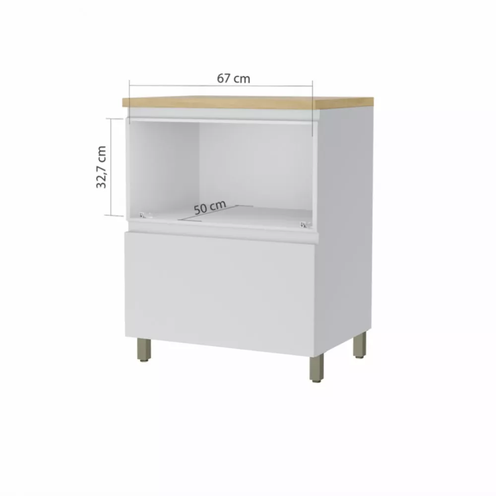 Image 2 of 3 of Balcao 1 Porta Basculante 1 Gaveta Nesher Rainha 70cm 100 Mdf