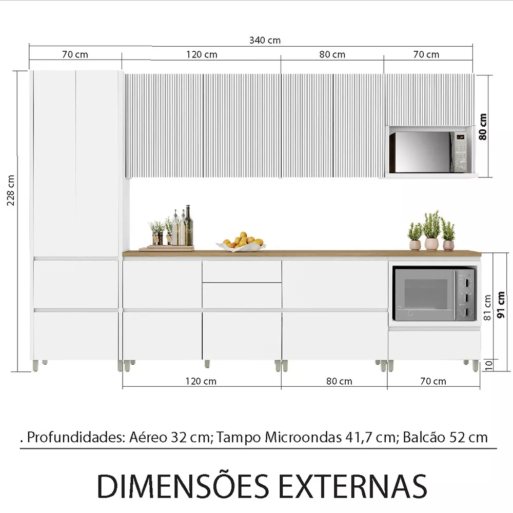 Image 2 of 15 of Cozinha 7 Peças Ripado Rainha 100 MDF