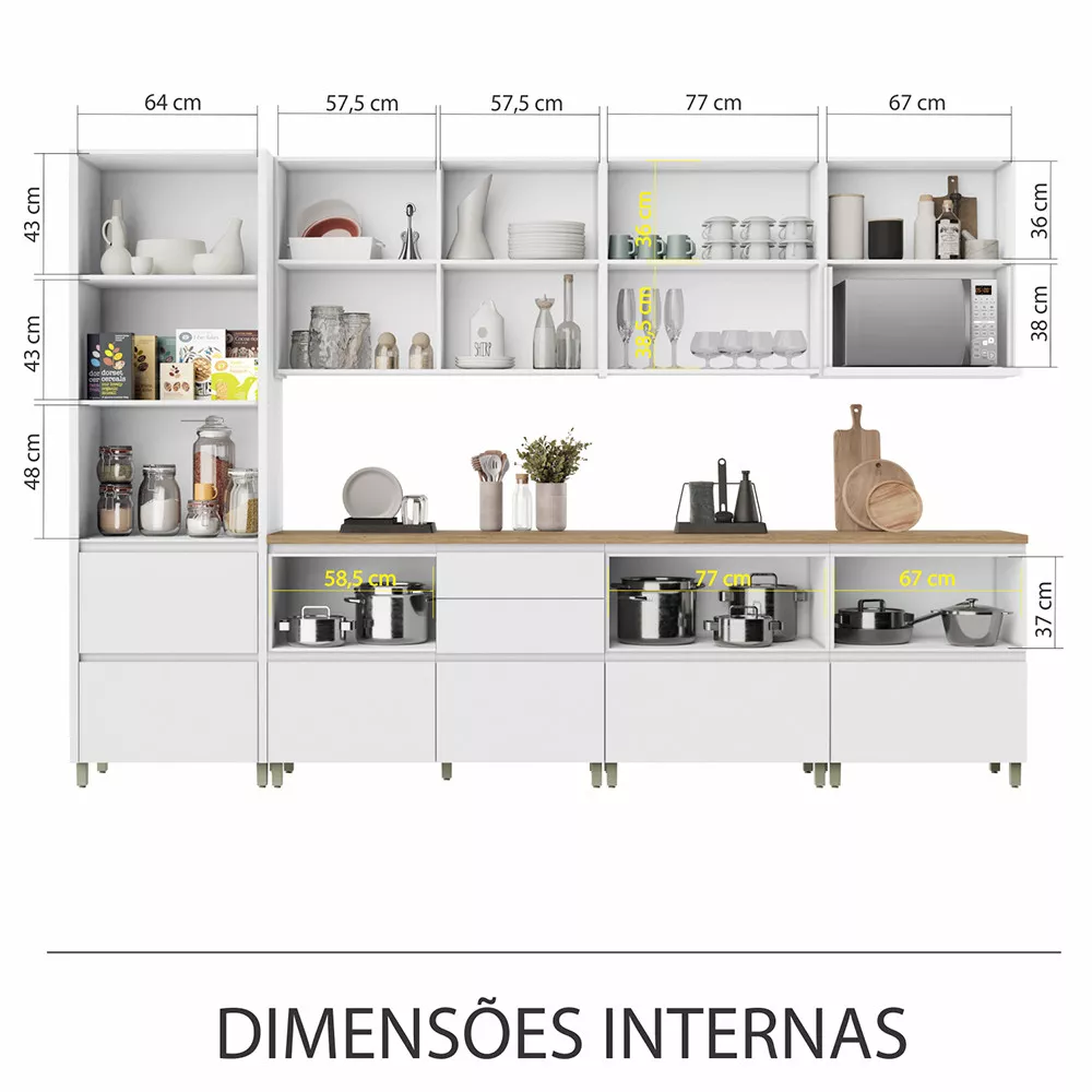 Image 3 of 15 of Cozinha 7 Peças Ripado Rainha 100 MDF